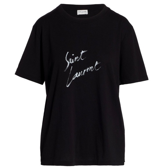 🛑 SOLD 🛑 SAINT LAURENT COTTON TEE WITH FRONT LOGO GRAPHIC - Picture 2 of 6